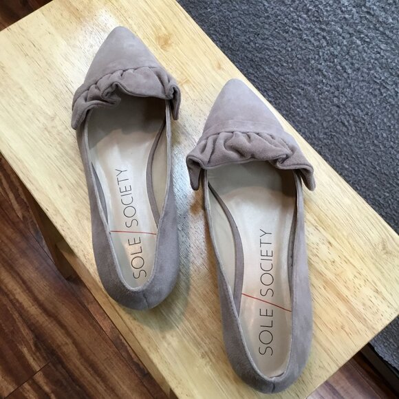 Sole Society Kamber Ruffle Flats Dark Pink 8 - Picture 3 of 7